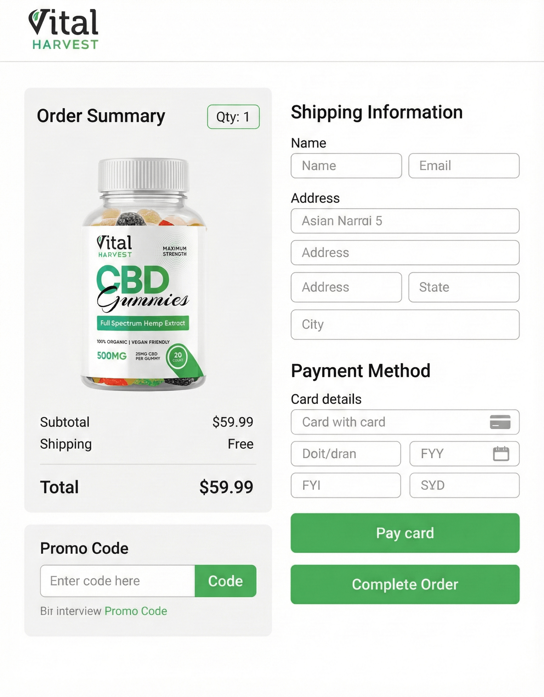 Vital Harvest CBD Gummies-Secure-Checkout